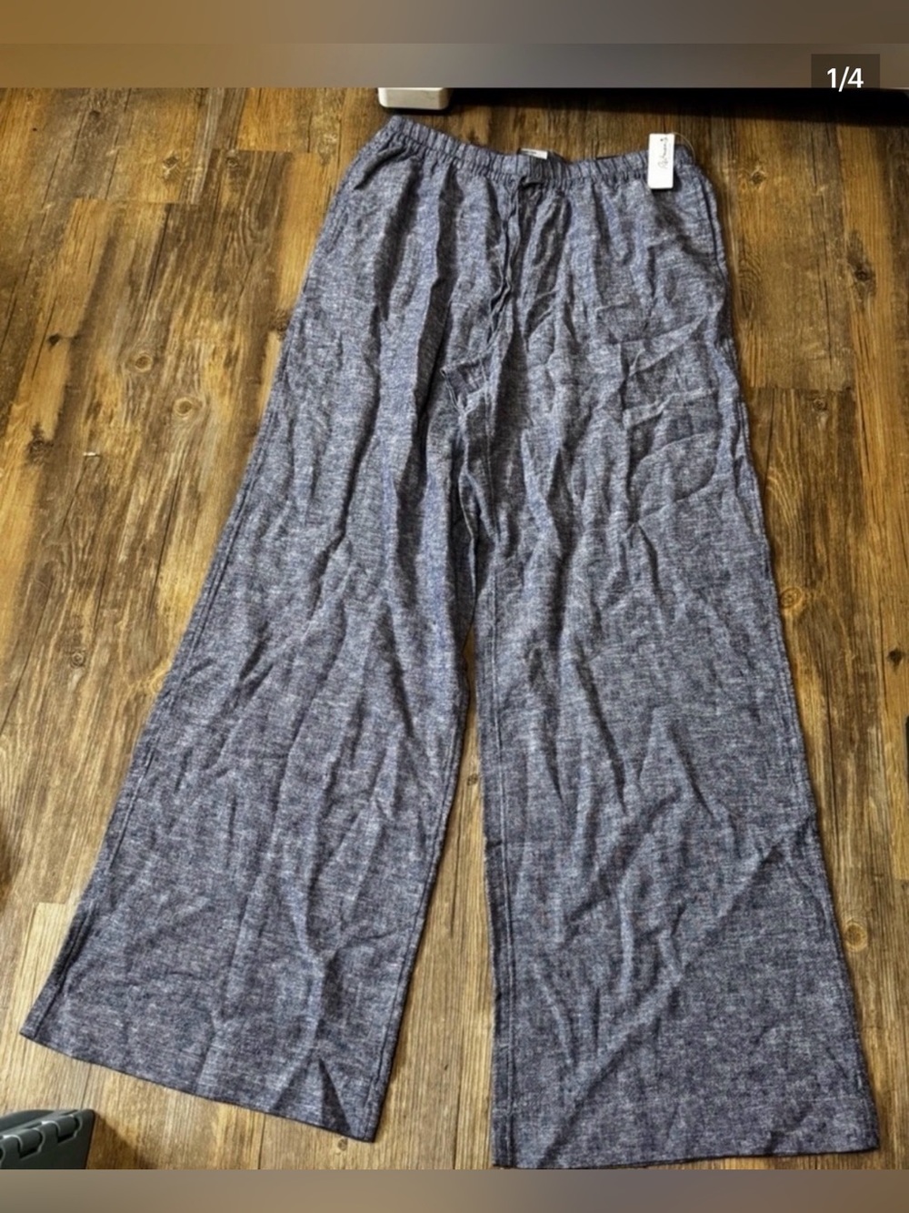 Reitmans high rise wide leg linen blend regular length pants size medium